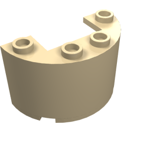 24593 - Cylinder Half 2 x 4 x 2 with 1 x 2 Cutout