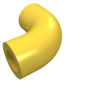25214 - Brick, Round 1 x 1 d. 90 degrees Elbow Macaroni - No Stud - Type 2 - Axle Hole