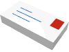 3069p01 - Tile 1 x 2 with Blue Lines and Red Square Pattern (Mail Envelope with Stamp)