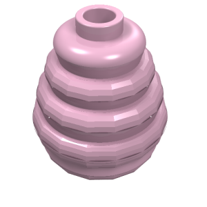35574 - Cone 2 x 2 x 1 2/3 with Stacked Rings (Beehive / Cotton Candy)