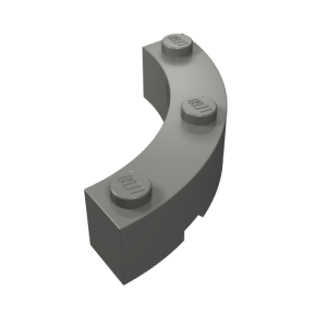 48092 - Brick, Round Corner 4 x 4 Macaroni Wide with 3 Studs