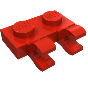 60470b - Plate, Modified 1 x 2 with 2 Open O Clips (Horizontal Grip)