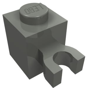60475a - Brick, Modified 1 x 1 with U Clip (Vertical Grip) - Solid Stud