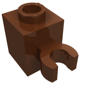 60475b - Brick, Modified 1 x 1 with Open O Clip (Vertical Grip) - Hollow Stud