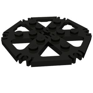69984 - Technic, Plate Rotor 6 Blade with Clip Ends Connected (Water Wheel) - Solid Studs
