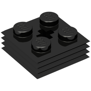71752 - Brick, Modified 2 x 2 x 2/3 Ribbed with Axle Hole