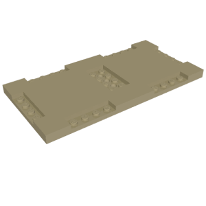 71772 - Brick, Modified 8 x 16 x 2/3 with 1 x 4 and 2 x 4 Indentations