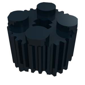 92947 - Brick, Round 2 x 2 with Axle Hole and Grille / Fluted Profile