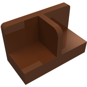 93095 - Panel 1 x 2 x 1 with Rounded Corners and Center Divider