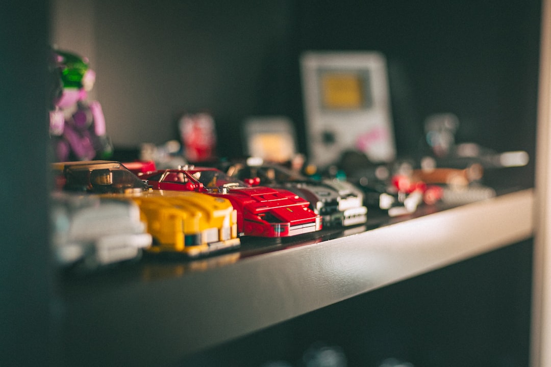LEGO sets displayed on shelves