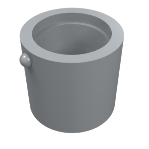 12884 - Minifigure, Utensil Bucket 1 x 1 x 1 Straight with Handle Holders