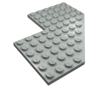 2401 - Wedge, Plate 10 x 10 with 4 x 4 Cutout and Cut Corner