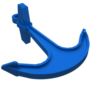 2564 - Boat, Anchor - Single Top Hole