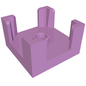 3131 - Container, Box 2 x 2 x 1 Half with Stud and 4 Corner Supports