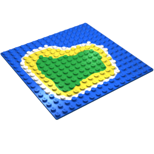 3867p01 - Baseplate 16 x 16 with Island on Blue Water Pattern