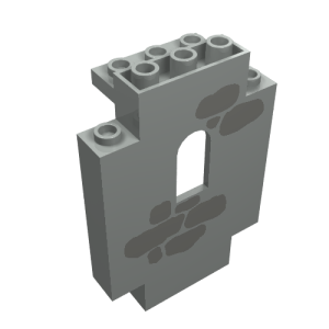 4444p02 - Panel 2 x 5 x 6 Wall with Window with Dark Gray Stones Pattern