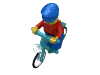 4719c02 - Bicycle with Trans-Clear Wheels with Molded Black Hard Rubber Tires (4719 / 92851pb01)