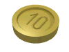 70501a - Minifigure, Utensil Coin Type 1 with 10 Mark